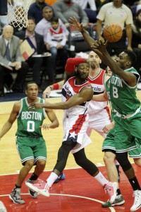 John Wall Feeds a Pass in the Lane with Jeff Green Defending