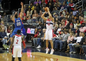 Kris Humphries Shoots One of his 8 Three Pointers Attempted Against Orlando