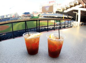 Captain Morgan drinks with the backdrop of Nationals Park served as the final stop on the #under35potus bus tour